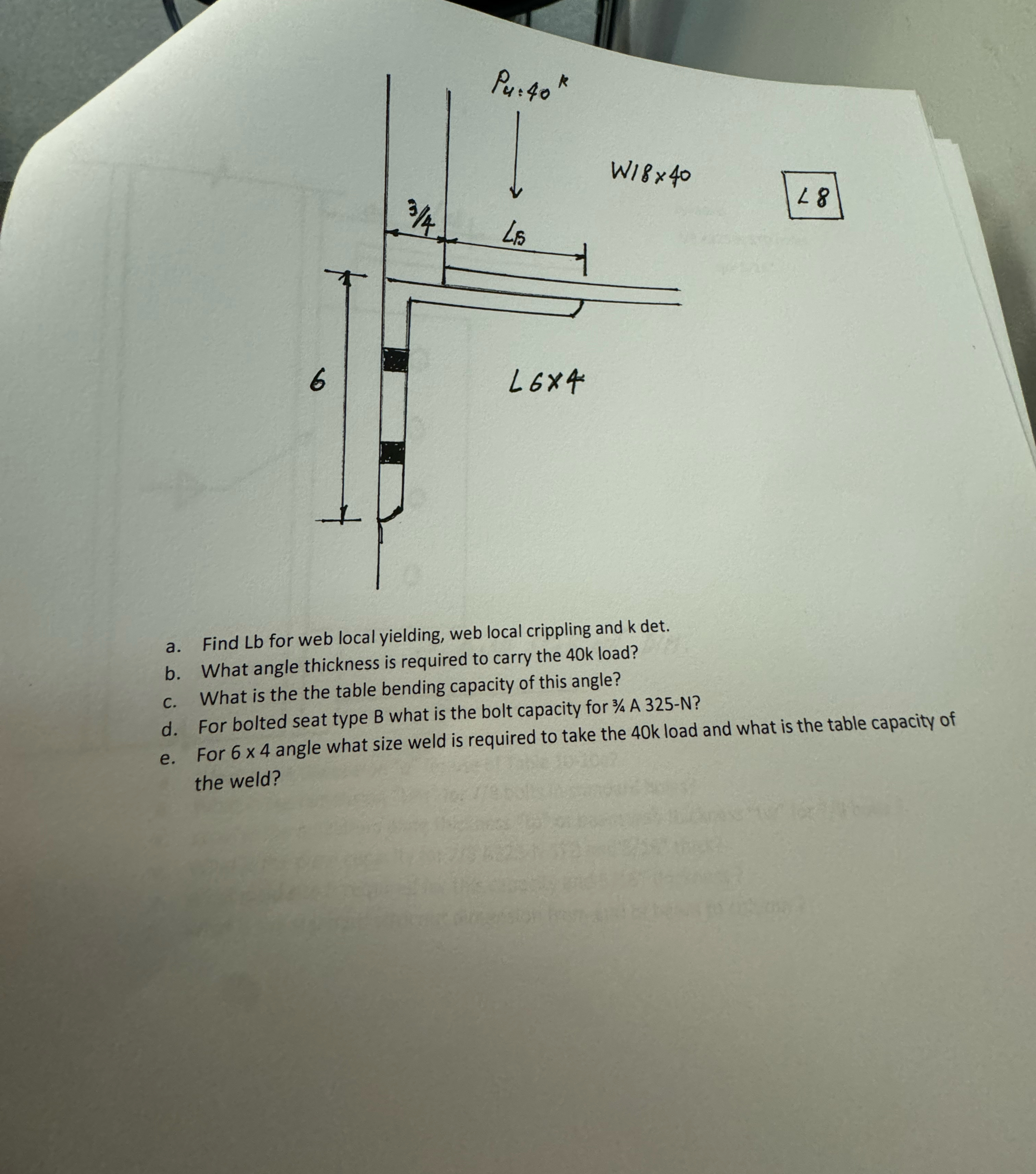 a . Find L b for web local yielding, web local
