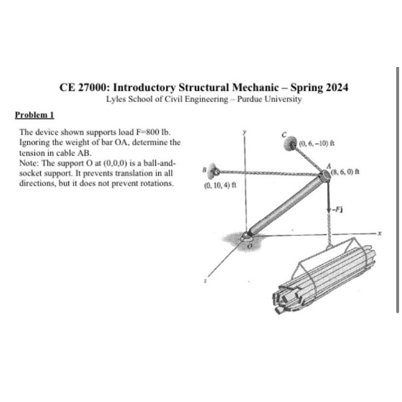 CE 2 7 0 0 0 : Introductory Structural Mechanic -