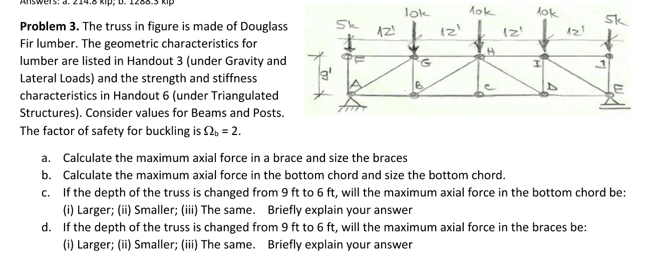Problem 3 . The truss in figure is made of