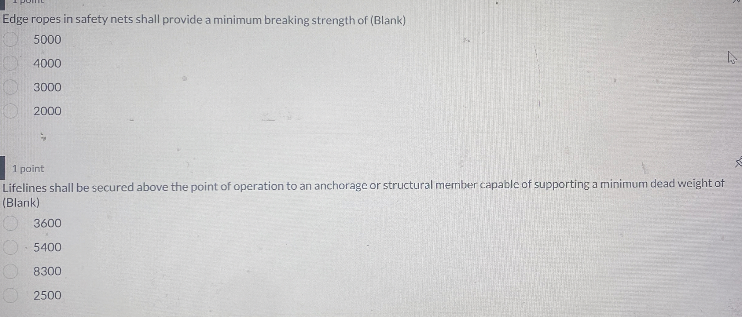Edge ropes in safety nets shall provide a minimum