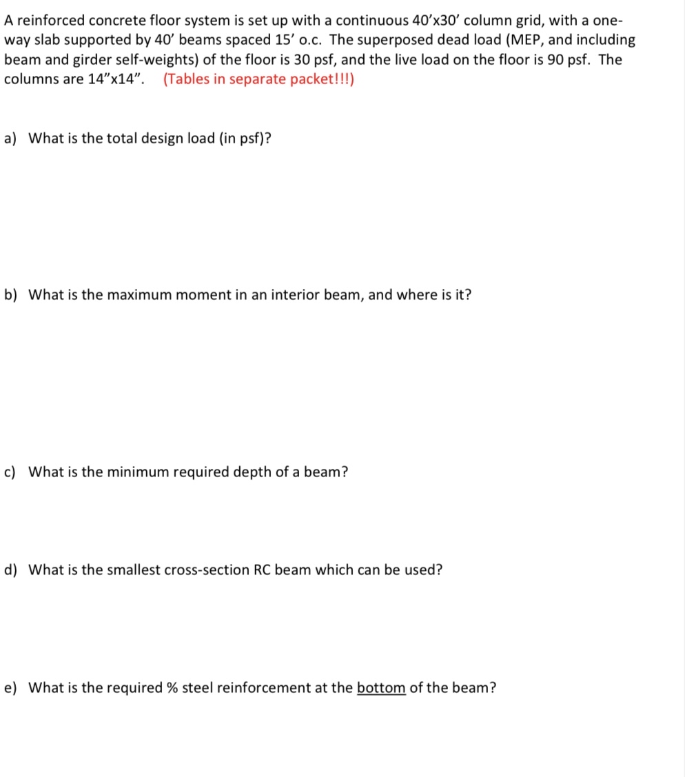 A reinforced concrete floor system is set up with