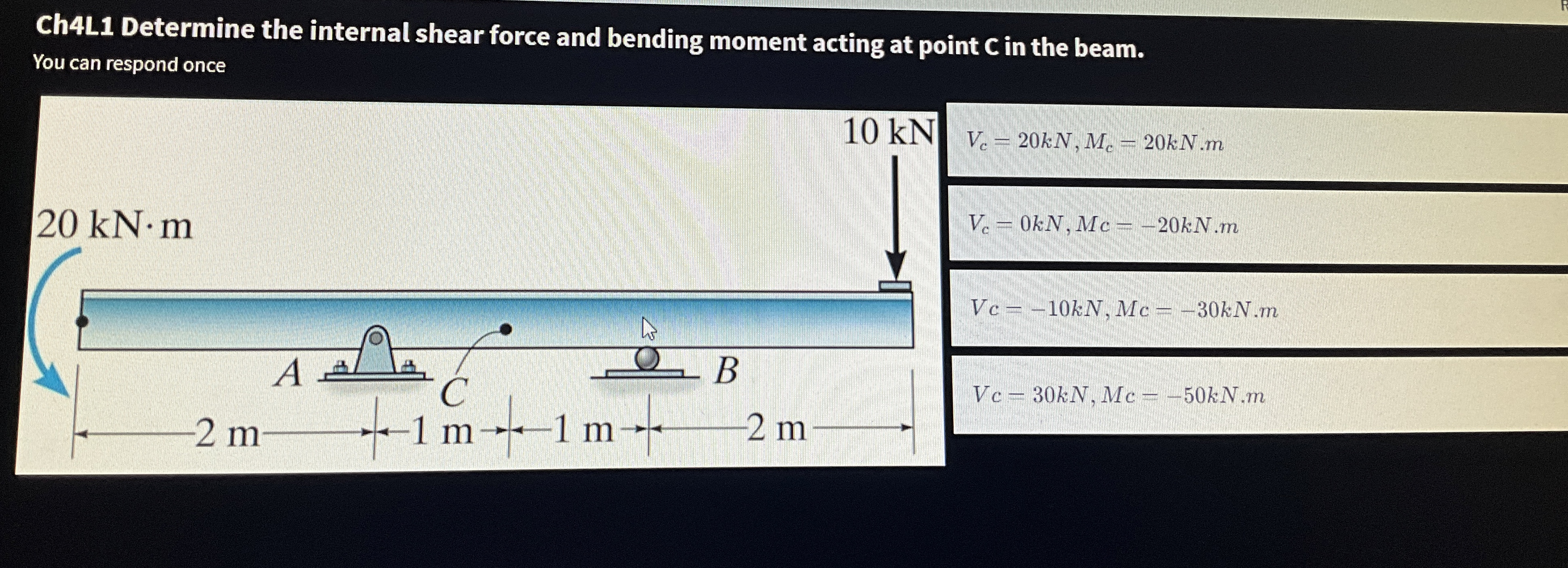 Ch 4 L 1 Determine the internal shear force and