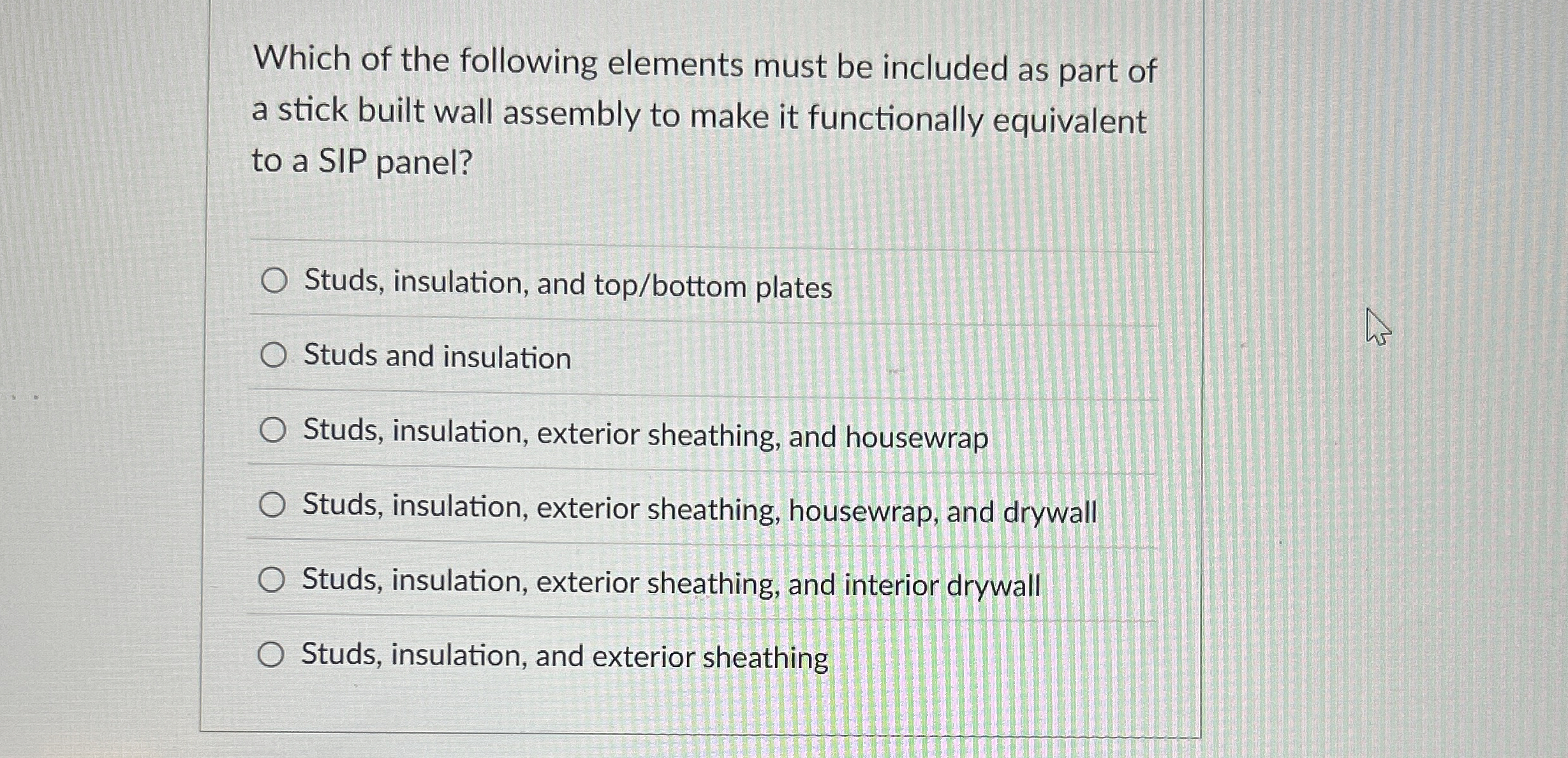 Which of the following elements must be included