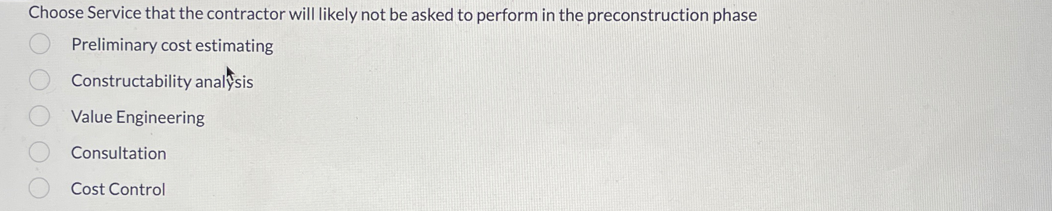 Choose Service that the contractor will likely