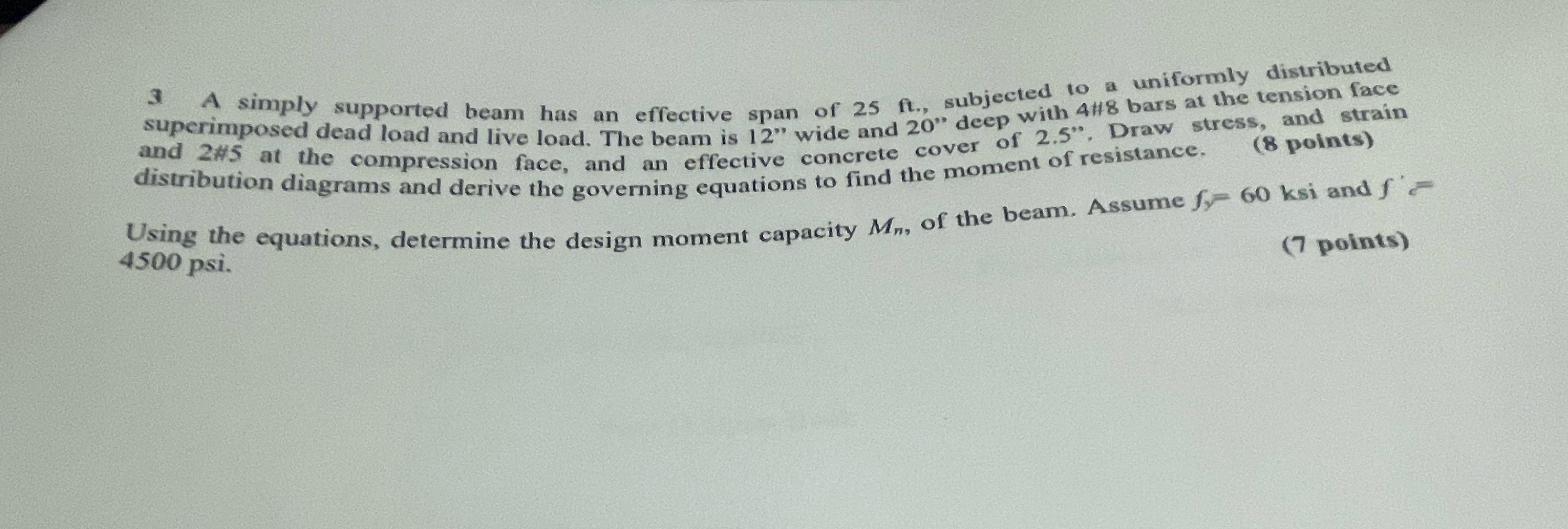 3 A simply supported beam has an effective span