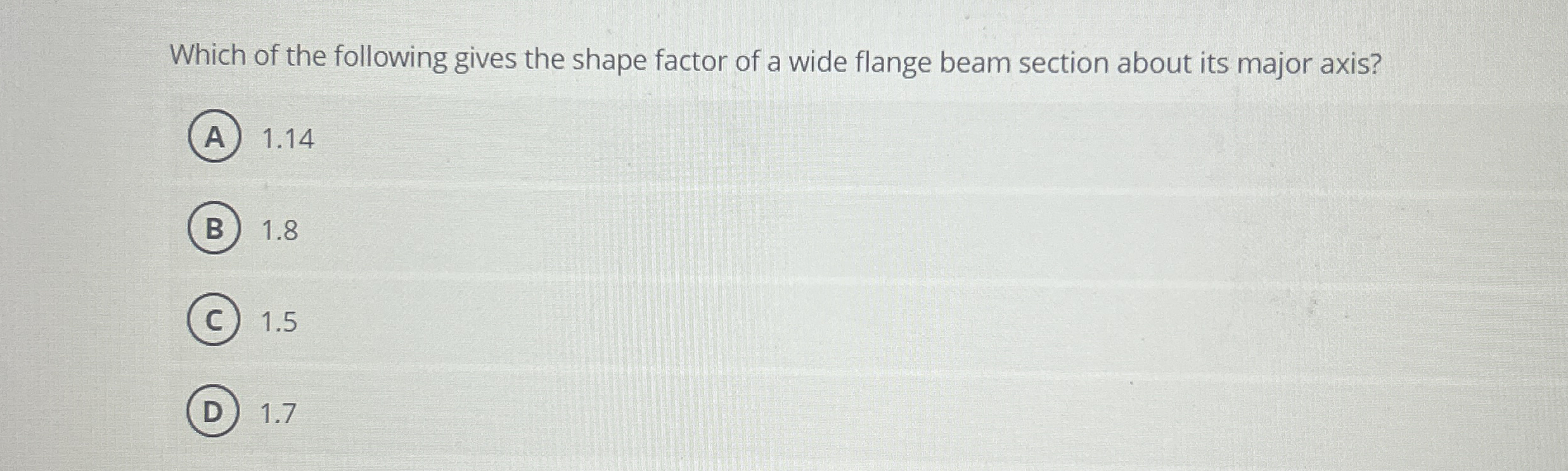 Which of the following gives the shape factor of