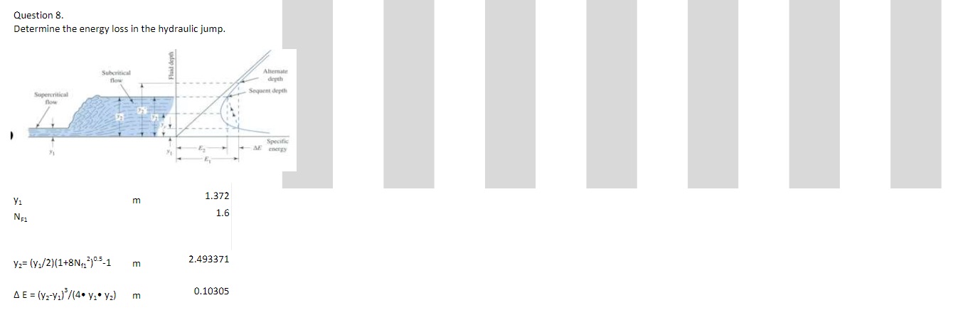 Question 8 . Determine the energy loss in the