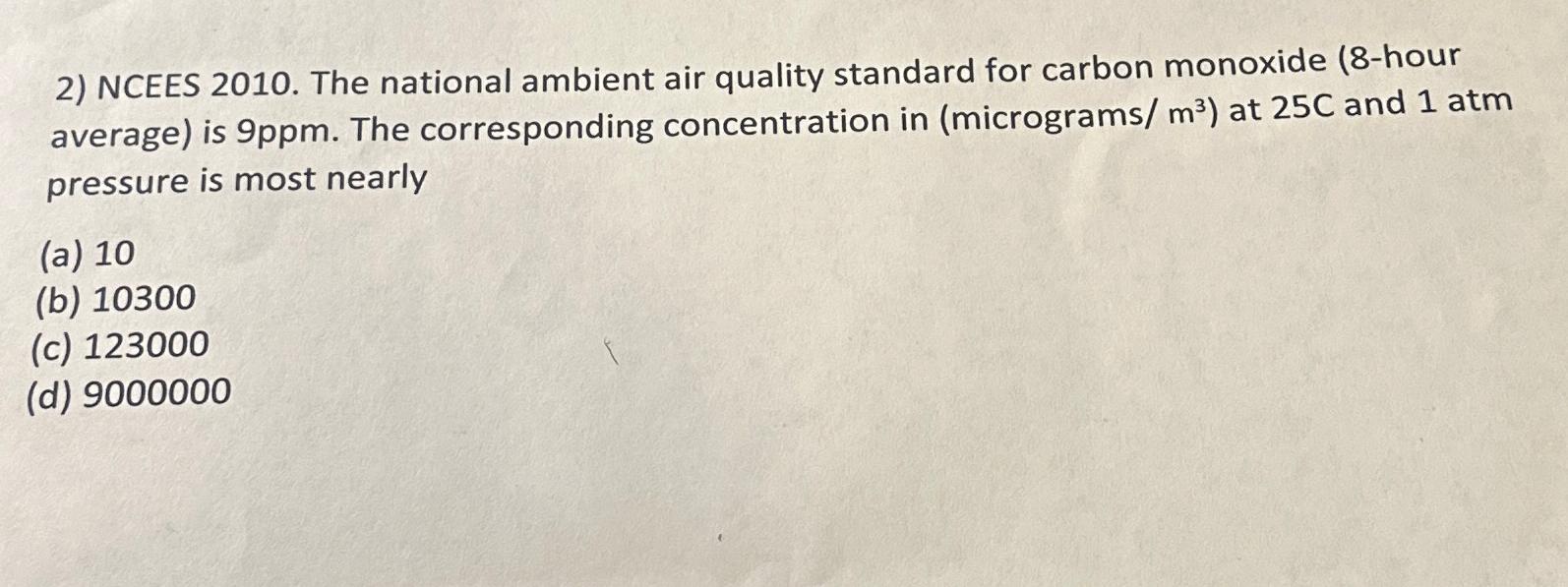 NCEES 2 0 1 0 . The national ambient air quality