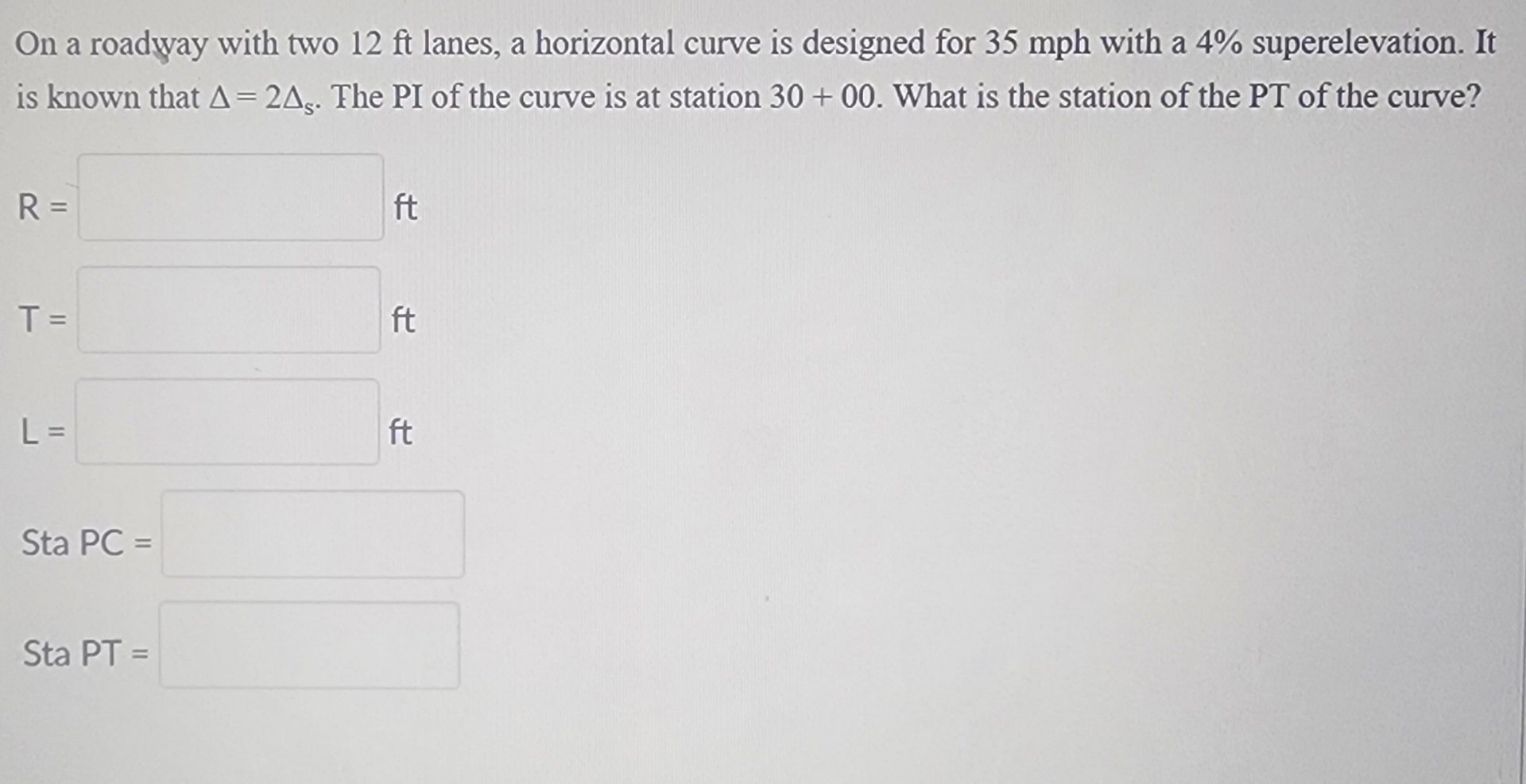 On a roadyyay with two 1 2 ft lanes, a horizontal