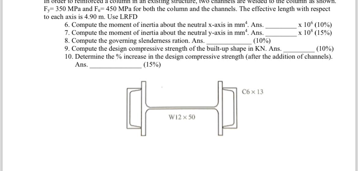 F y = 3 5 0 MPa and F u = 4 5 0 MPa for both the
