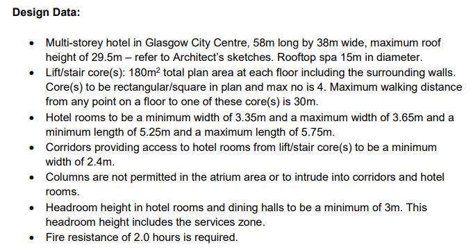 Draw a sketch for a typical upper hotel floor to