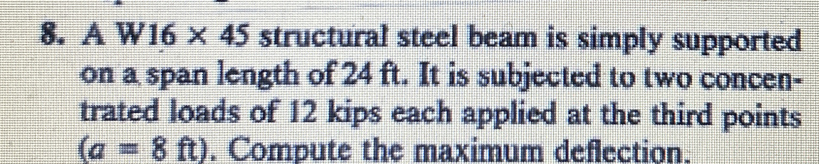 A W 1 6 4 5 structural steel beam is simply