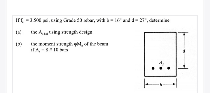 If f c ' = 3 , 5 0 0 , using Grade 5 0 rebar,