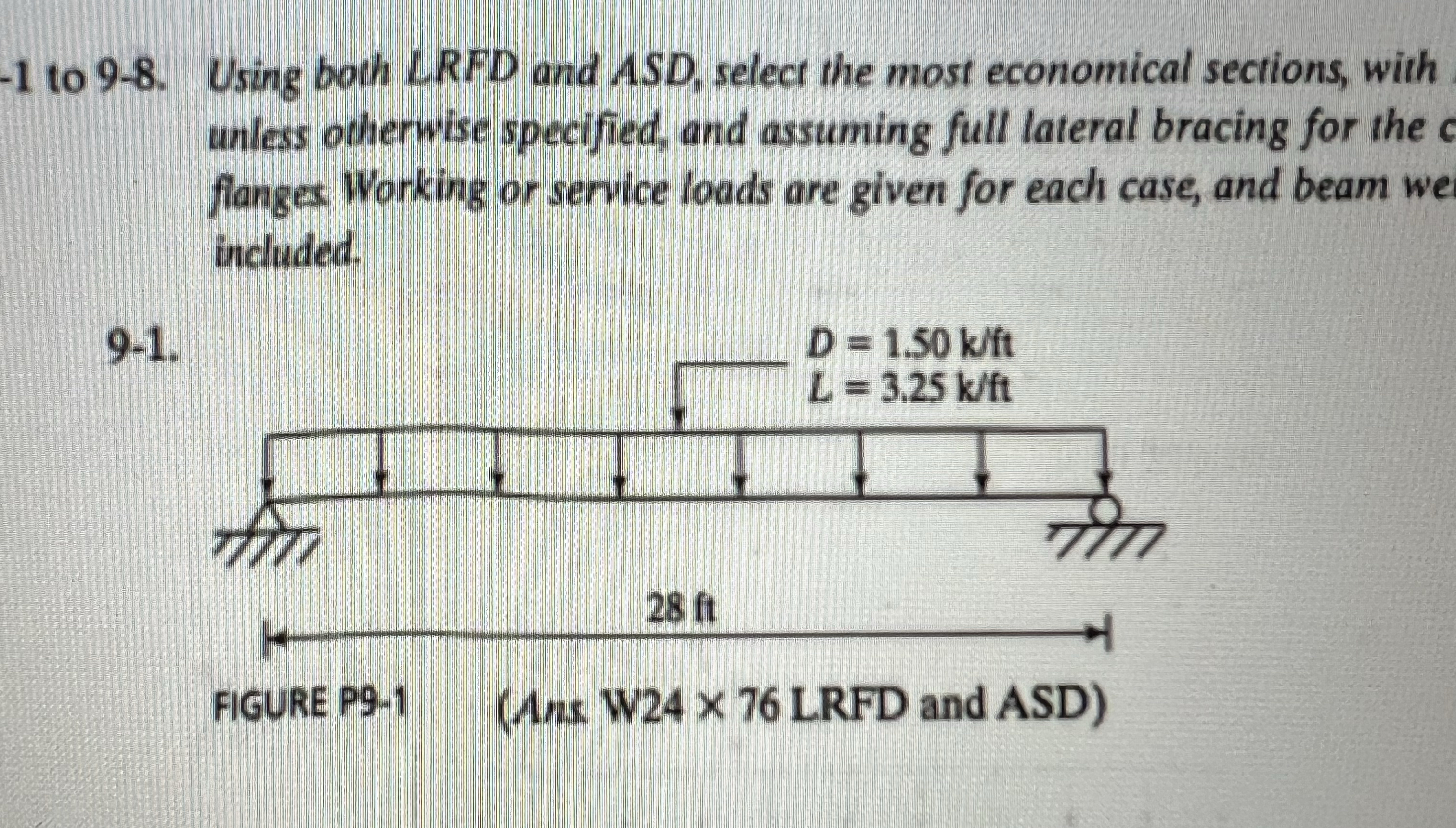 - 1 to 9 - 8 . Using both LRFD and ASD, select
