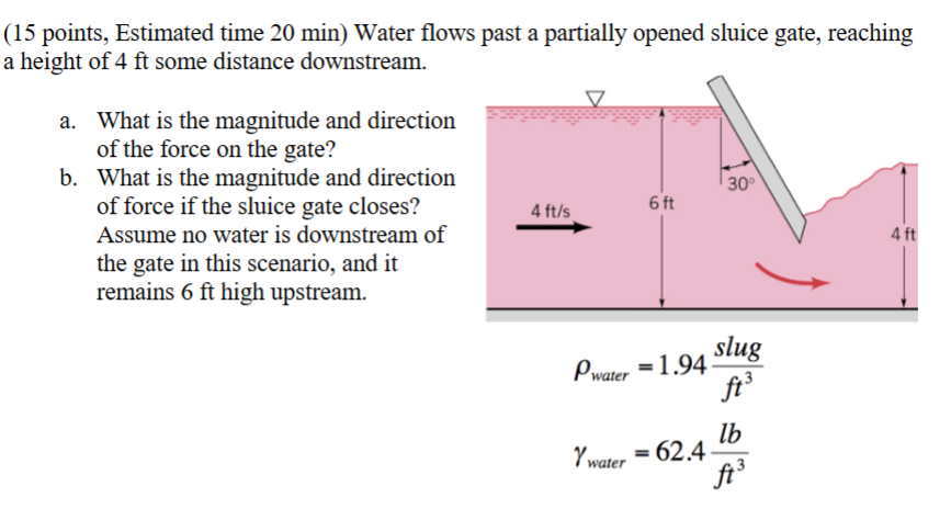 ( 1 5 points, Estimated time 2 0 min ) Water