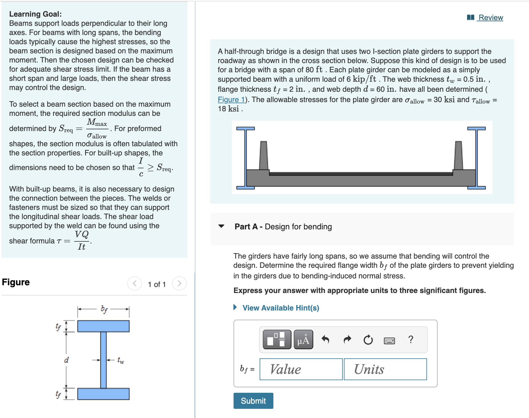 Learning Goal: Beams support loads perpendicular