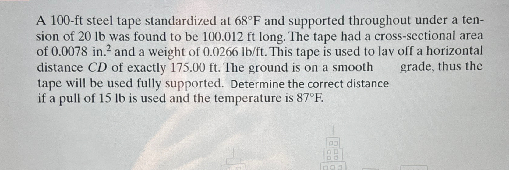 A 1 0 0 - ft steel tape standardized at 6 8 F and