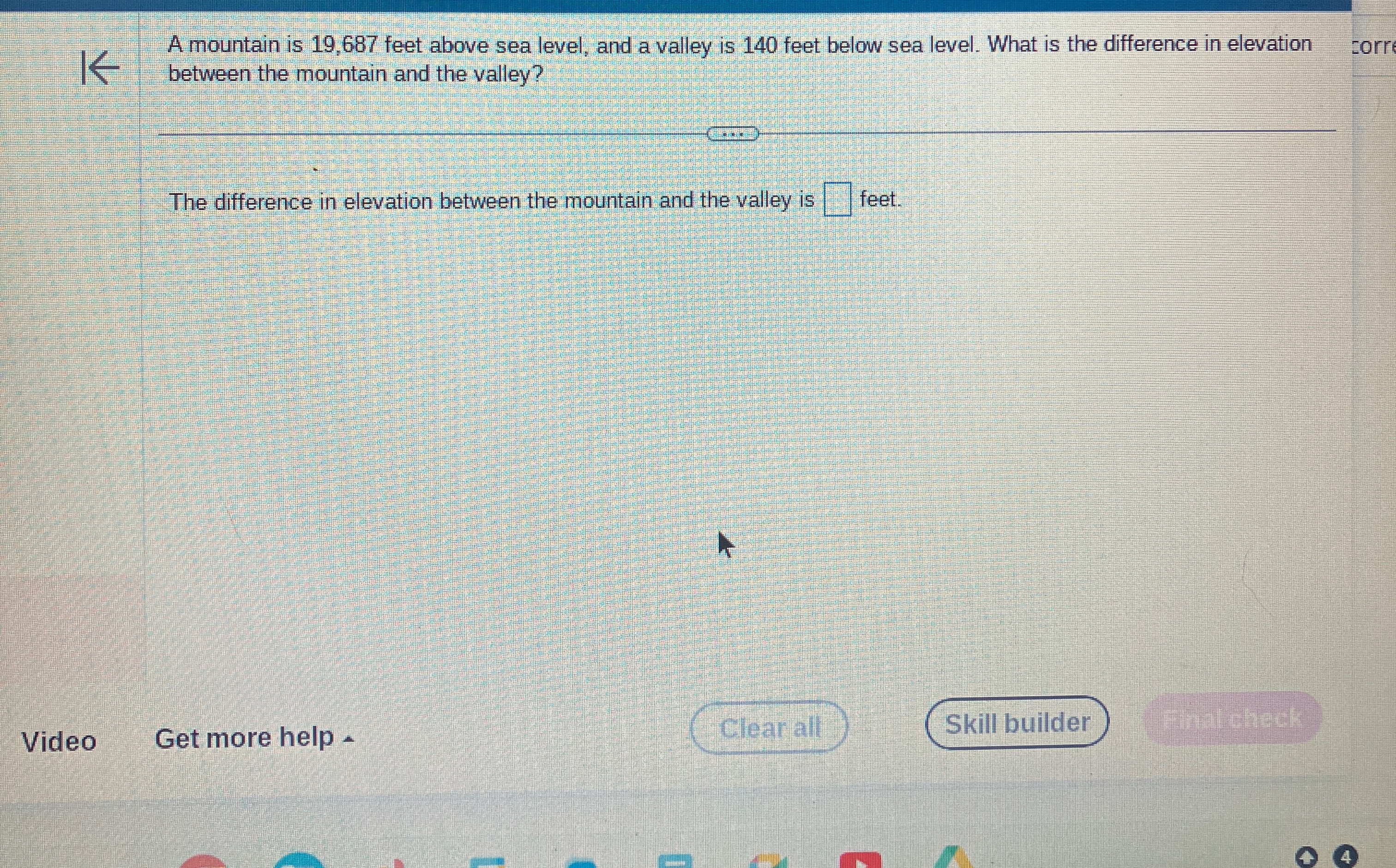 Difference in elevation