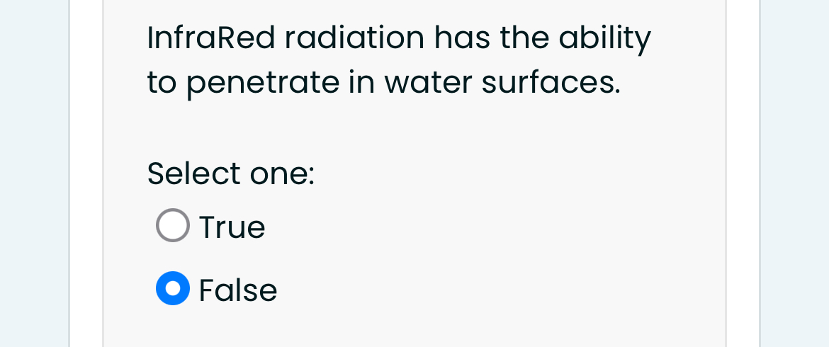 InfraRed radiation has the ability to penetrate
