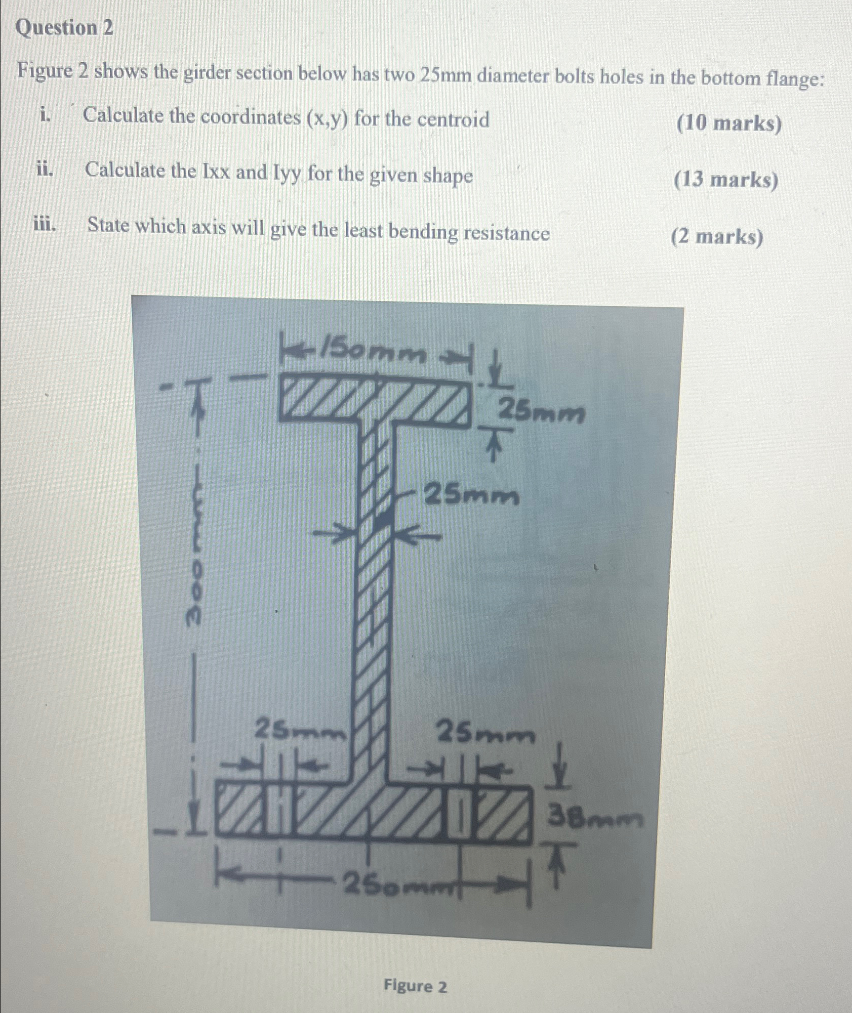 Question 2 Figure 2 shows the girder section