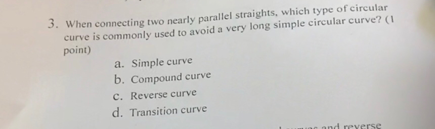 When connecting two nearly parallel straights,