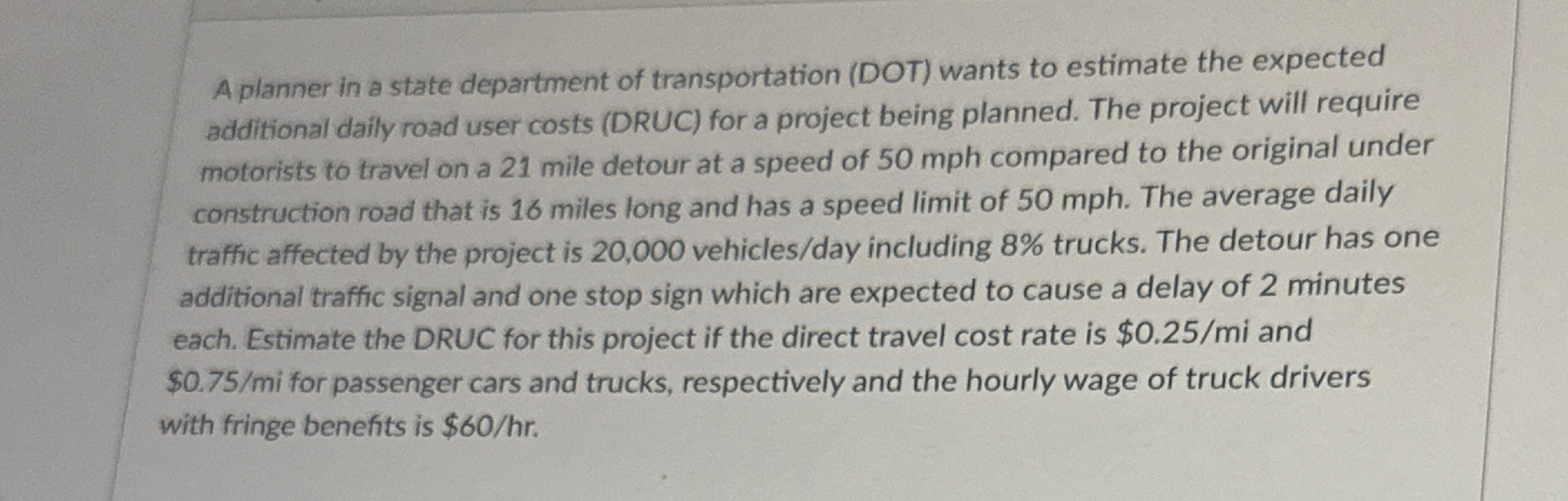 A planner in a state department of transportation