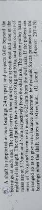 ( 9 . ) A shaft is supported in two bearings 2 .