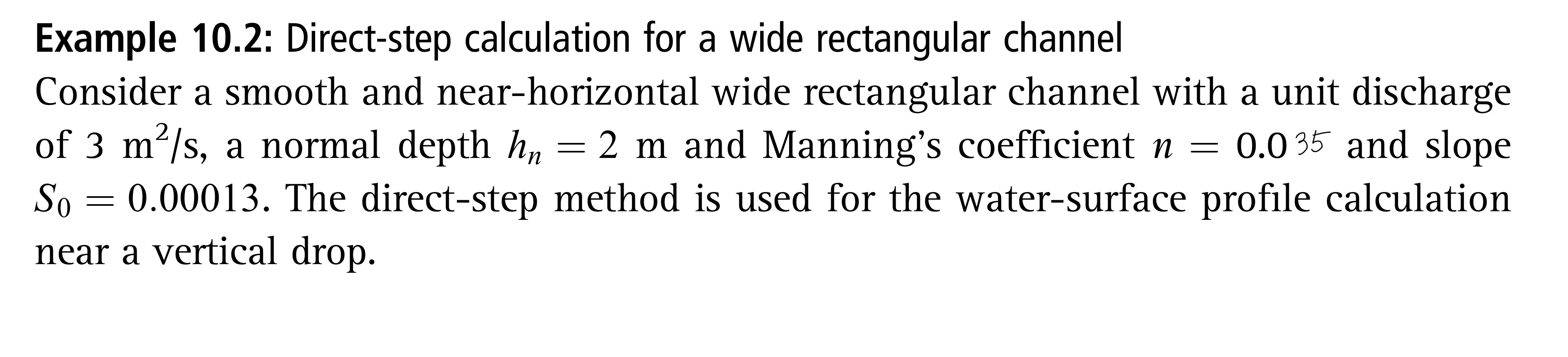 Example 1 0 . 2 : Direct - step calculation for a