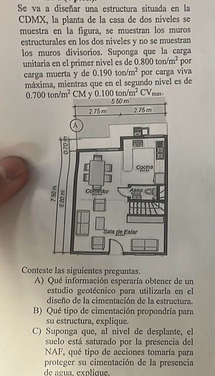 Se va a disefiar una estructura situada en la