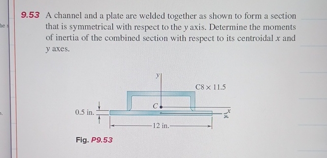 9 . 5 3 A channel and a plate are welded together