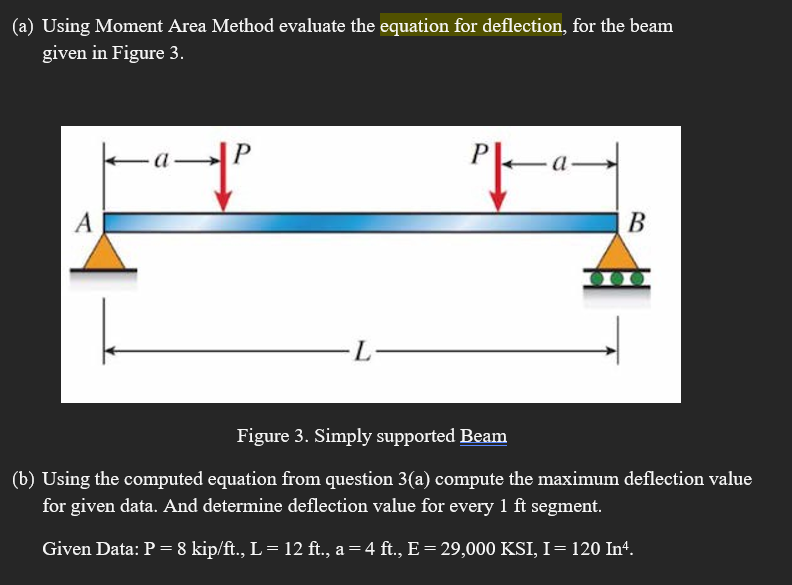 ( a ) Using Moment Area Method evaluate the