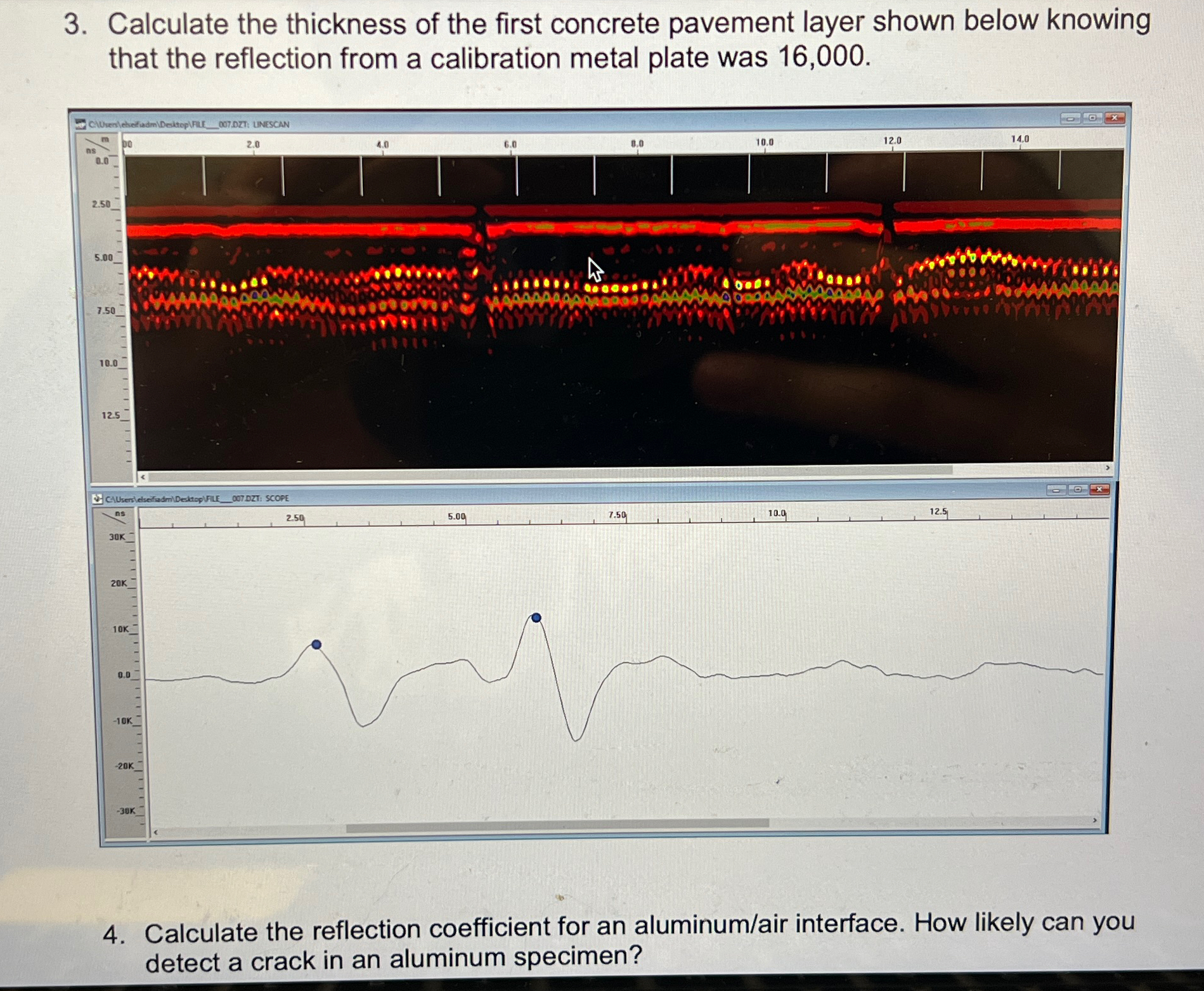 Calculate the thickness of the first concrete