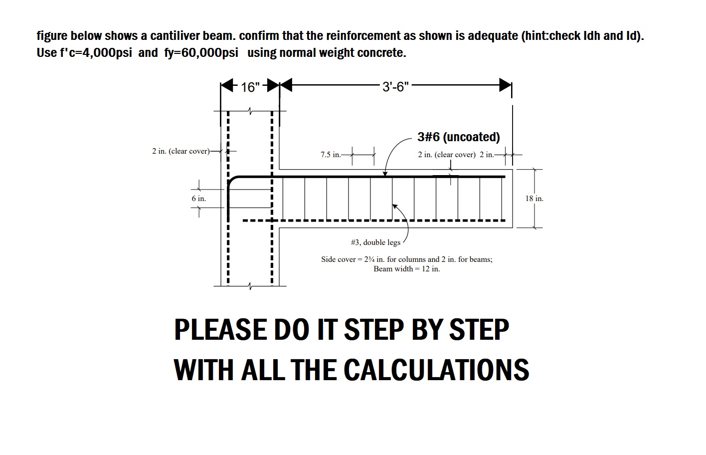 figure below shows a cantiliver beam. confirm