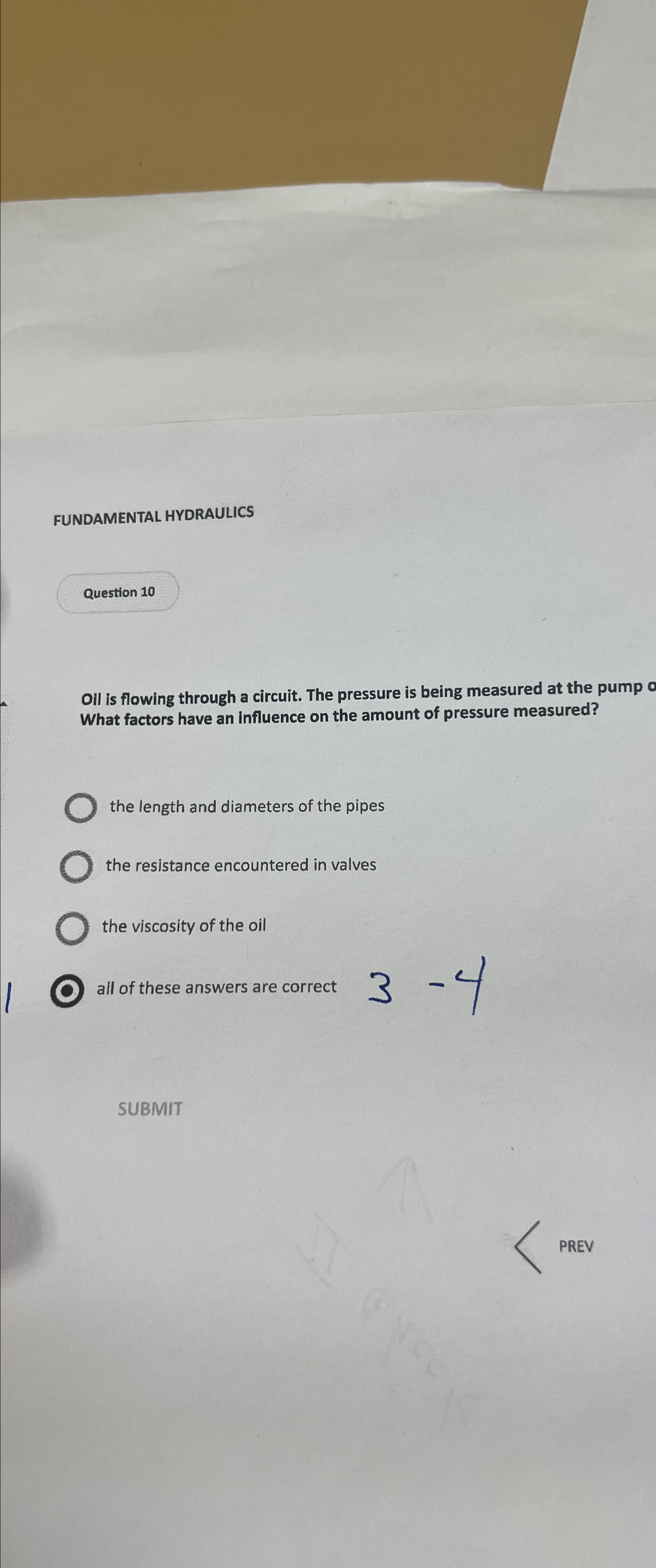 FUNDAMENTAL HYDRAULICS Oil is flowing through a