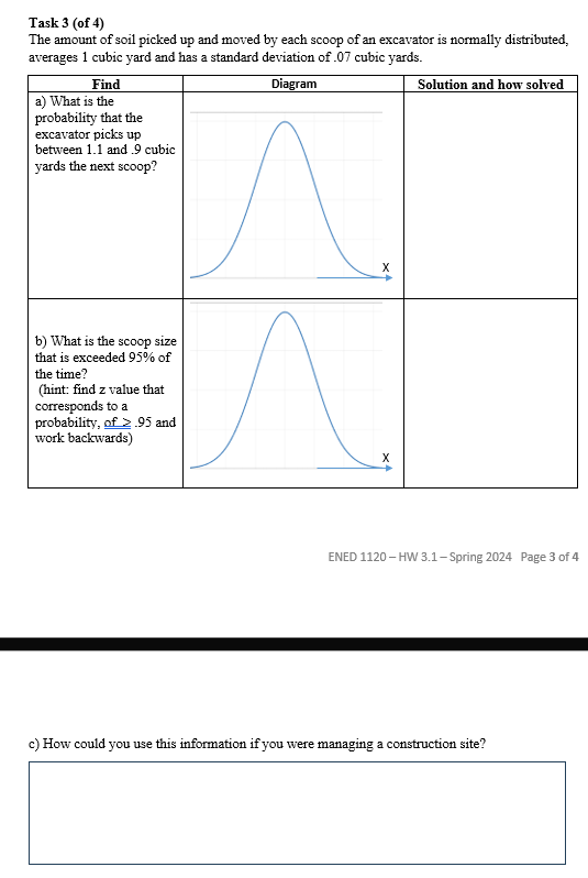 Task 3 ( of 4 ) The amount of soil picked up and