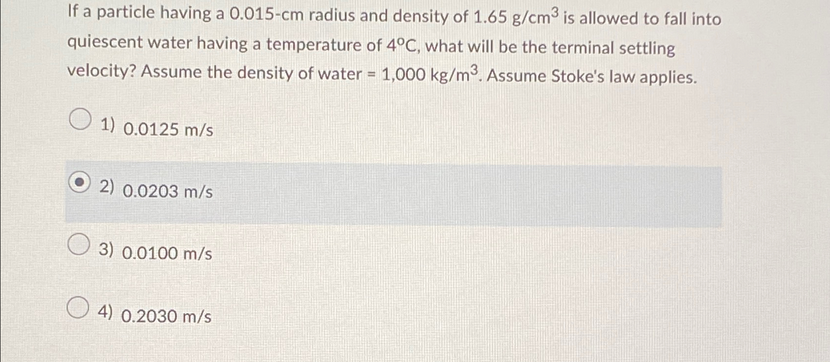 If a particle having a 0 . 0 1 5 - c m radius and