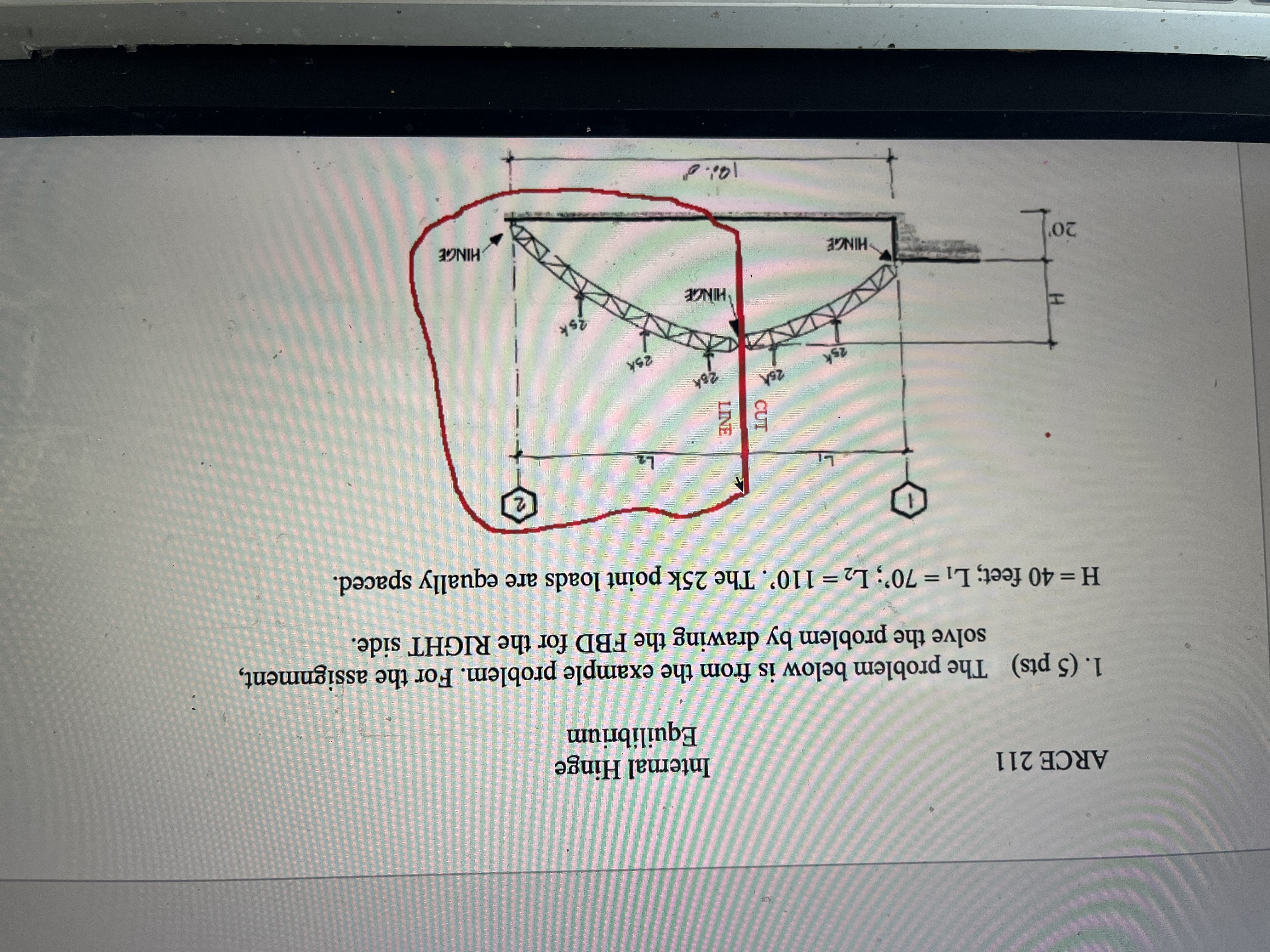 ARCE 2 1 1 Internal Hinge Equilibrium ( 5 pts )