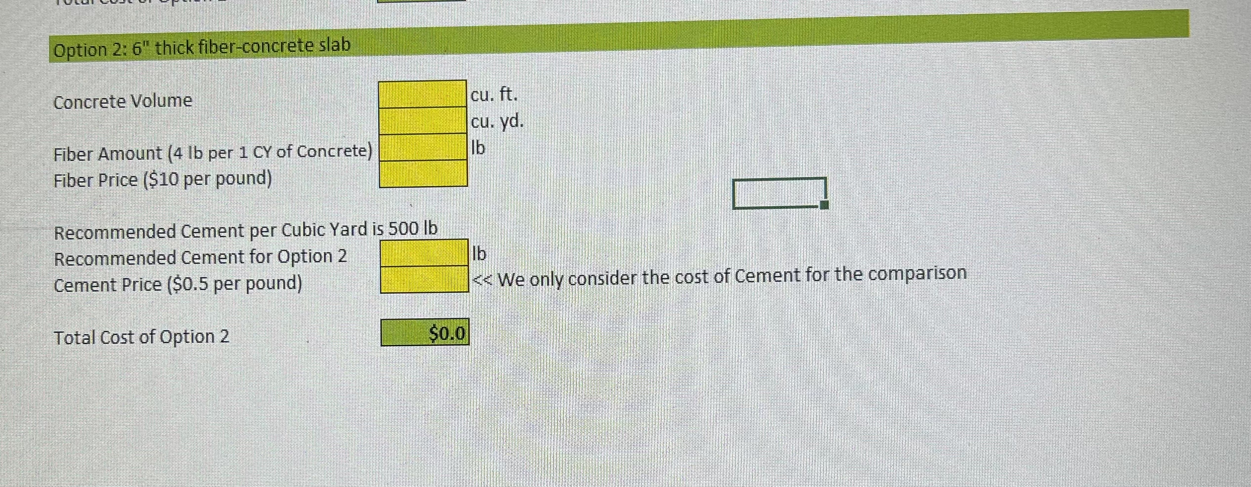 Option 2 : 6 " thick fiber - concrete slab