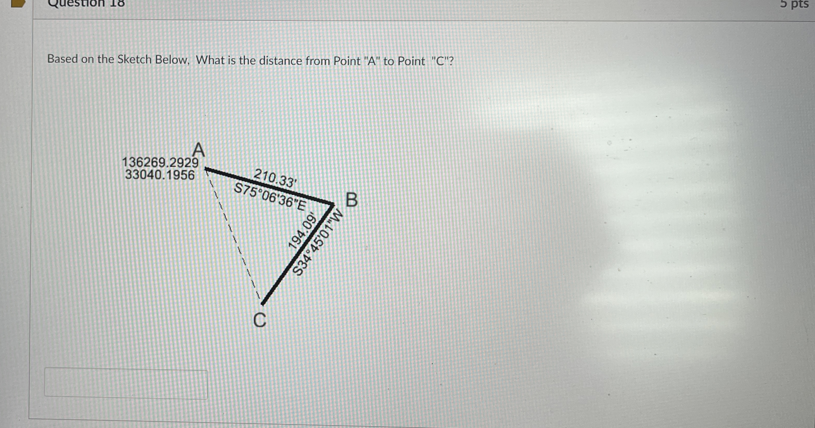 Based on the Sketch Below, What is the distance