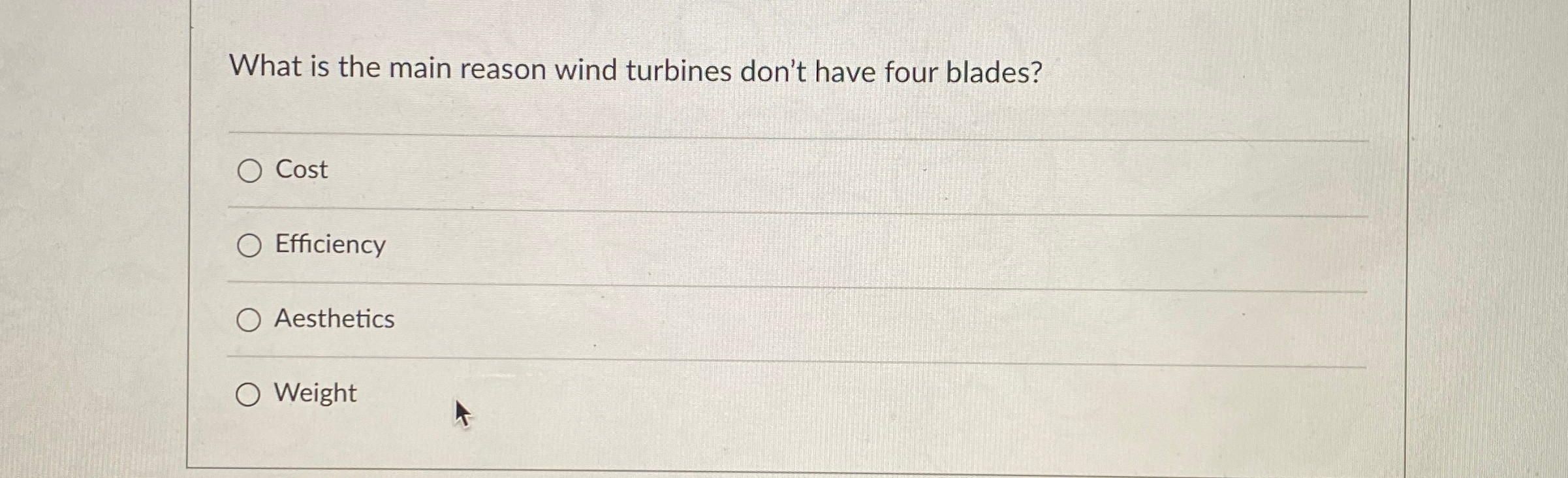 What is the main reason wind turbines don't have