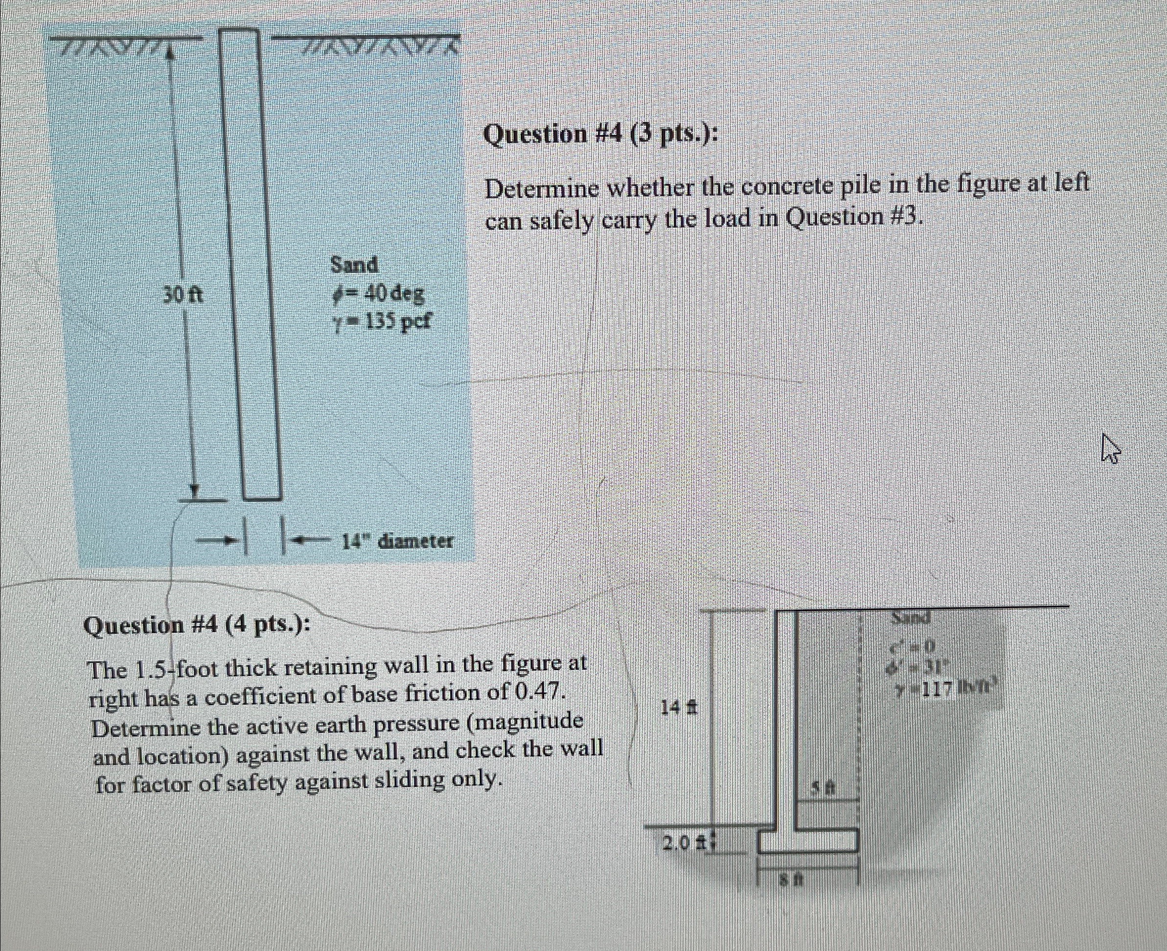 4 ) determine whether the concrete pile in the