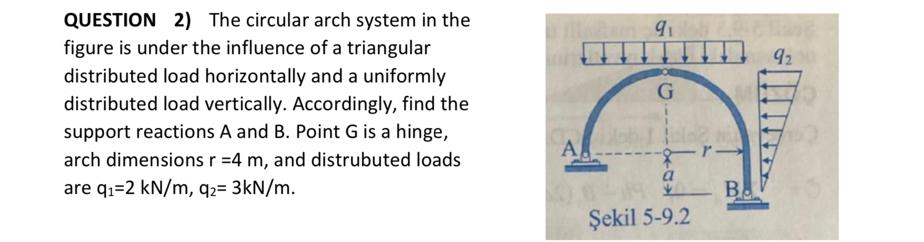 QUESTION 2 ) The circular arch system in the