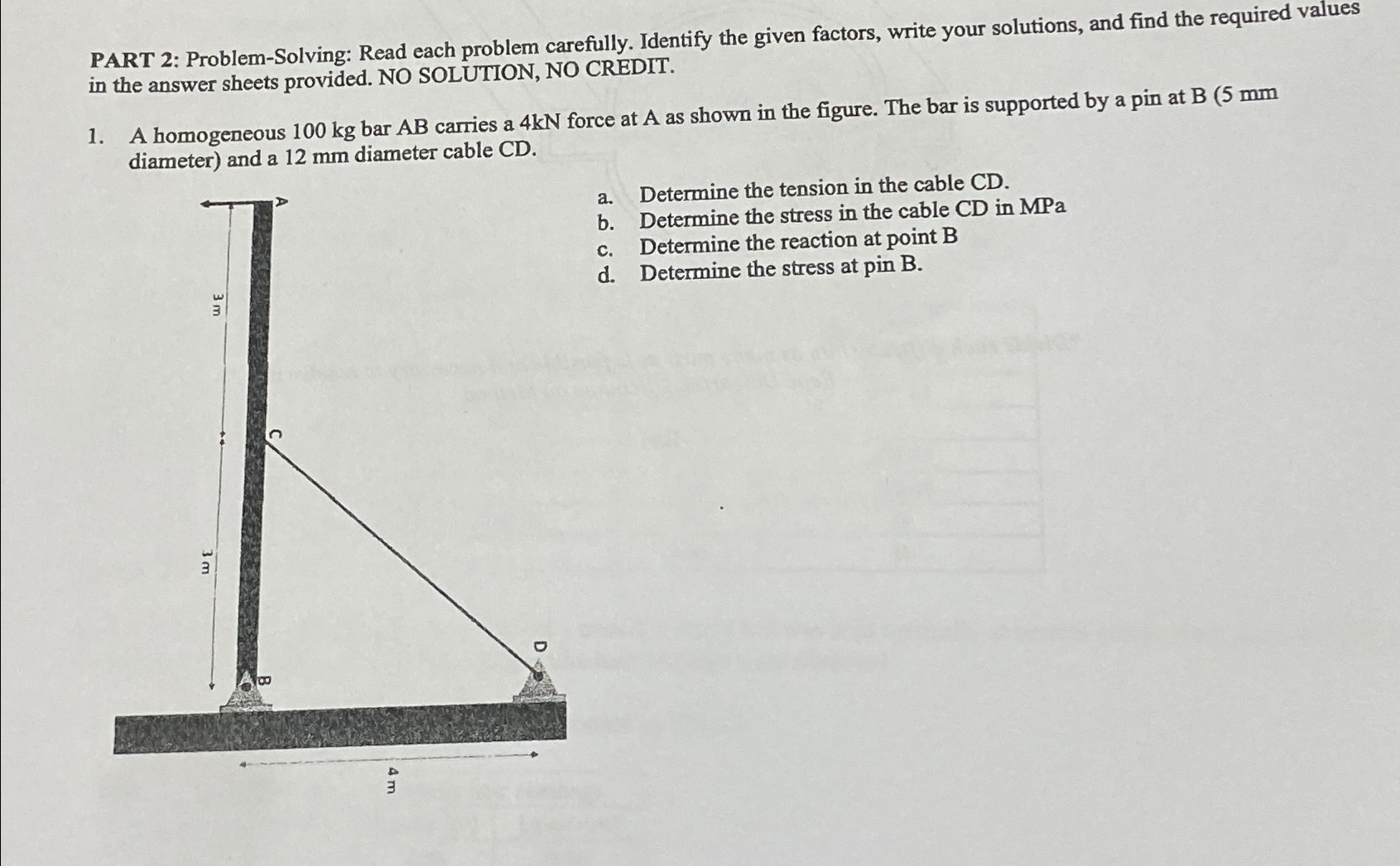 PART 2 : Problem - Solving: Read each problem