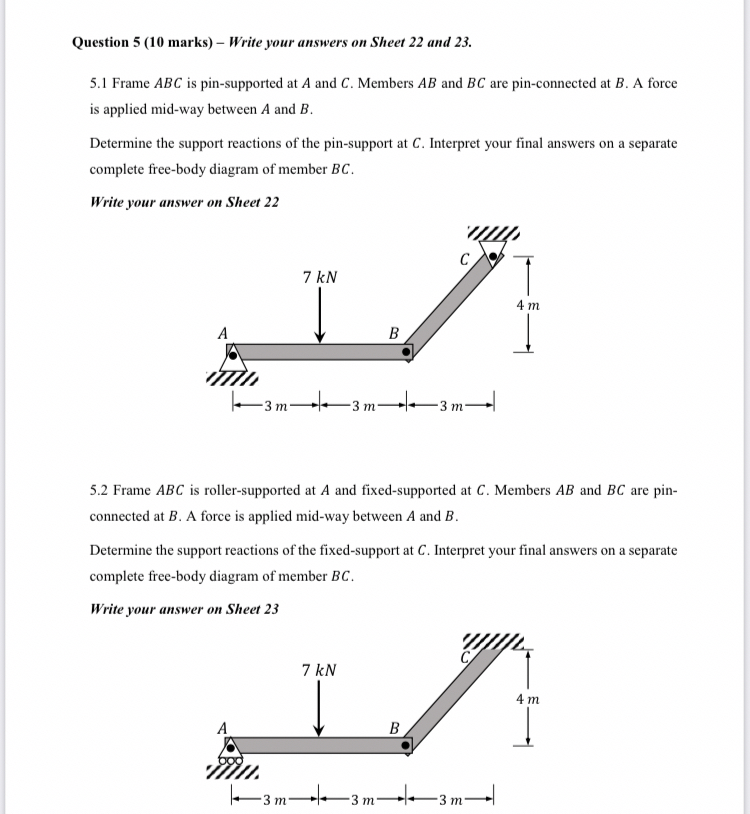 Question 5 ( 1 0 marks ) - Write your answers on