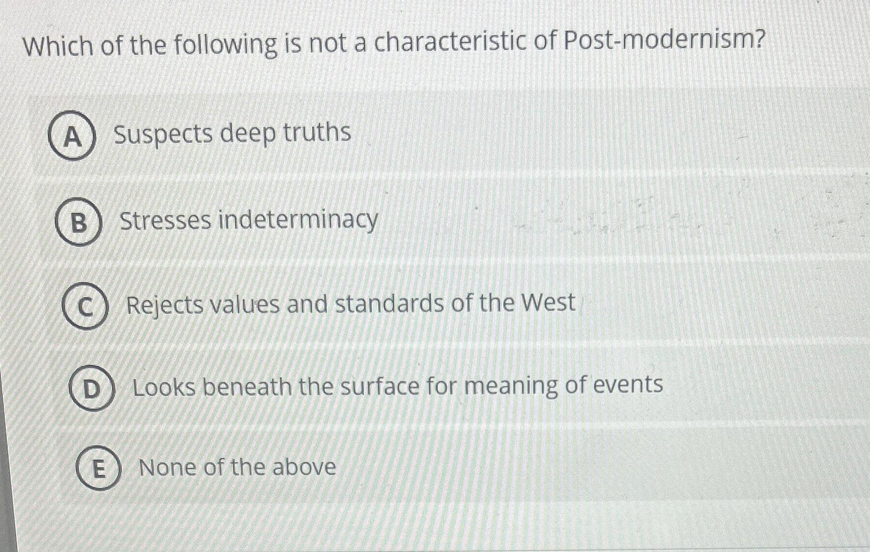 Which of the following is not a characteristic of