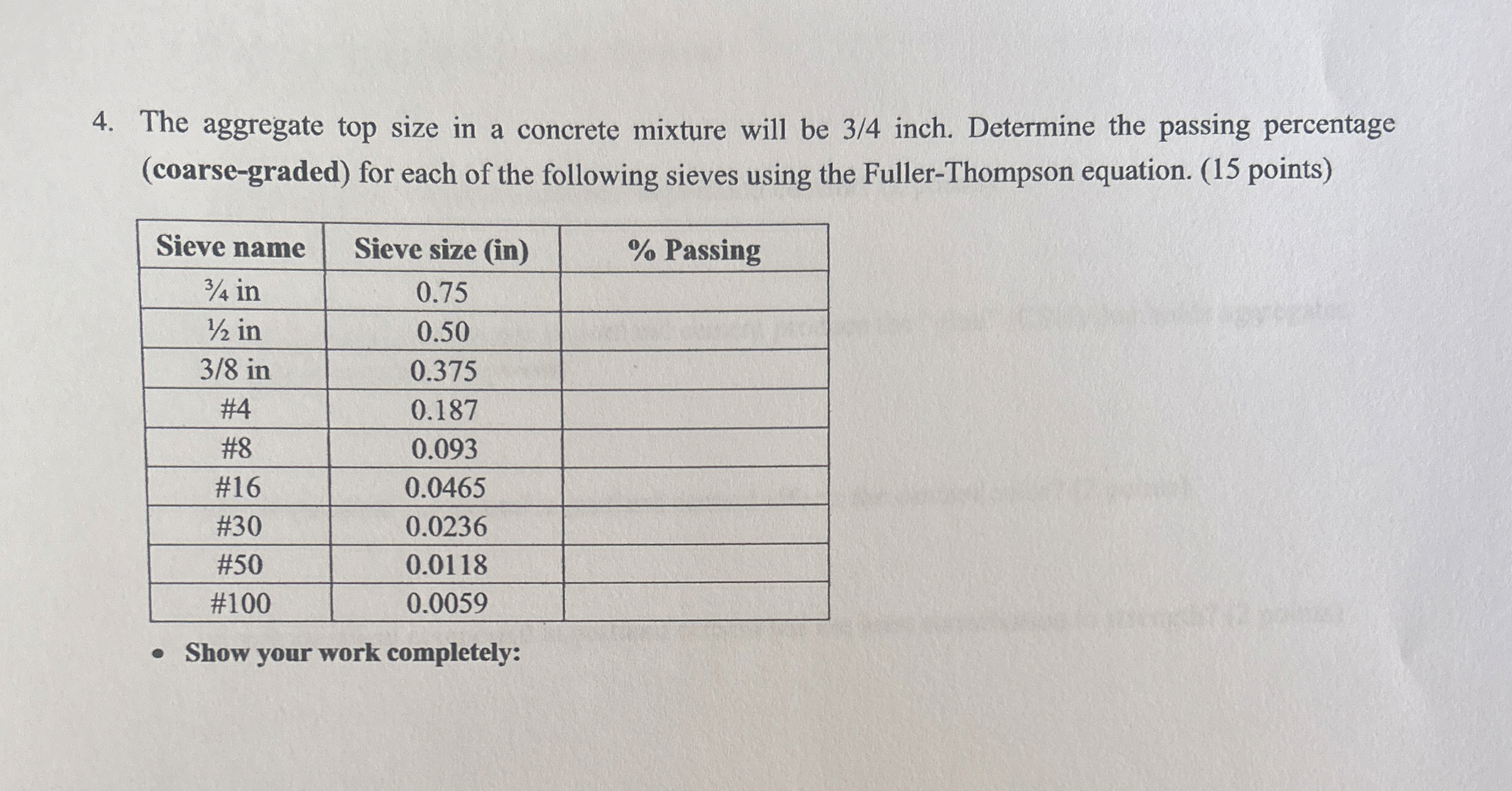The aggregate top size in a concrete mixture will