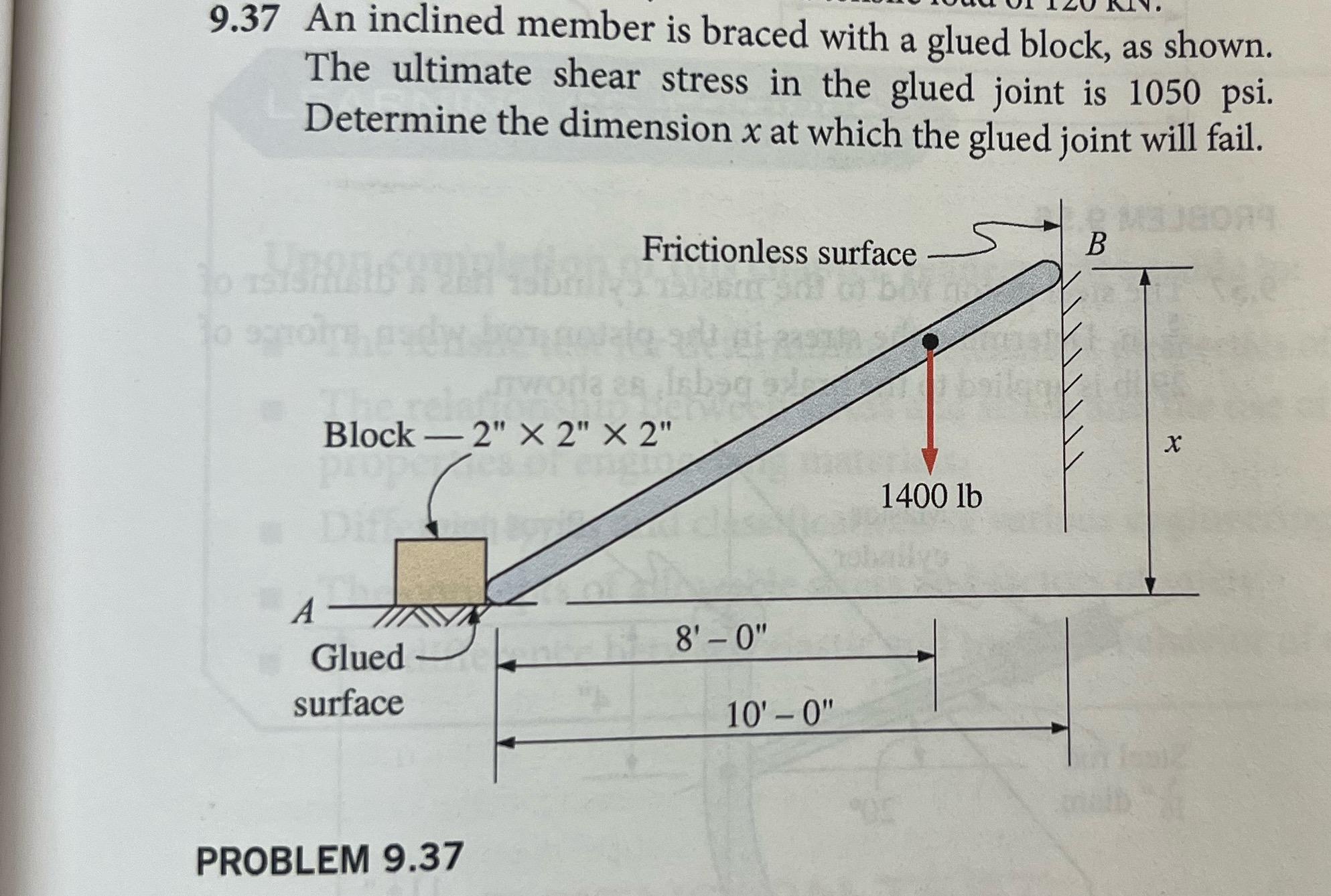 9 . 3 7 An inclined member is braced with a glued