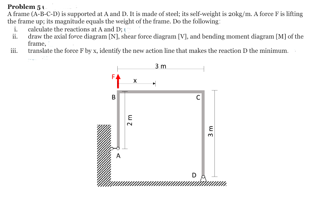 Problem 5 1 A frame ( A - B - C - D ) is