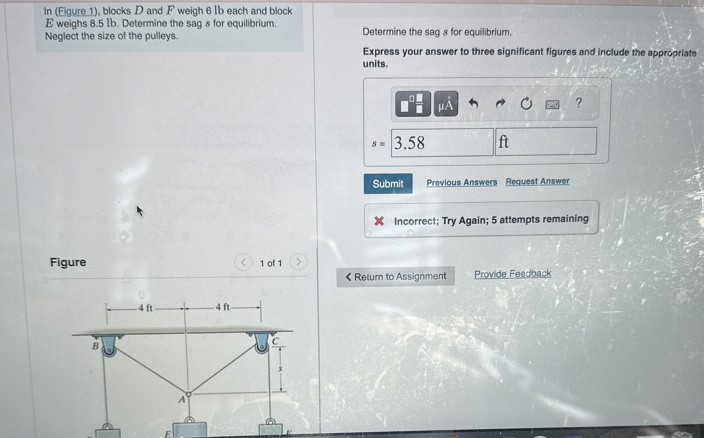 In ( Figure 1 ) , blocks D and F weigh 6 lb each