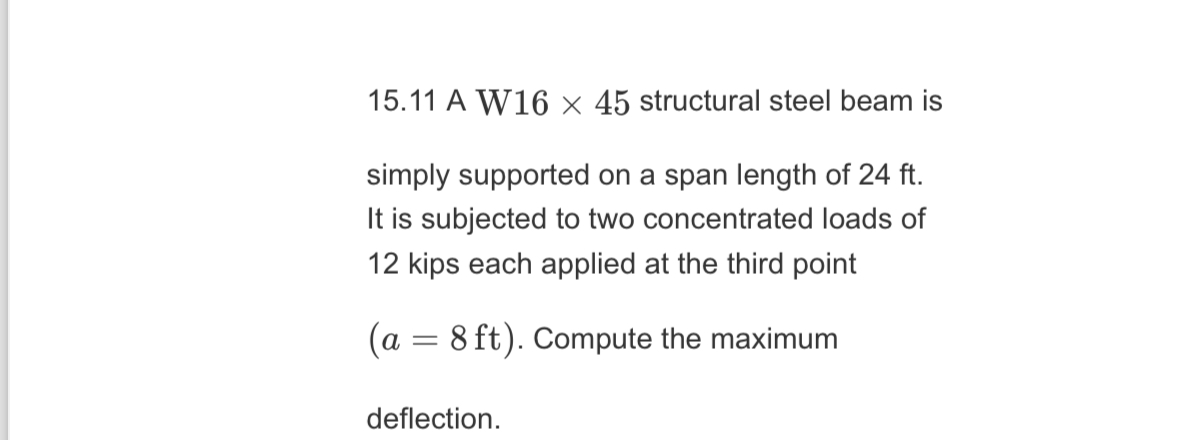1 5 . 1 1 A W 1 6 4 5 structural steel beam is